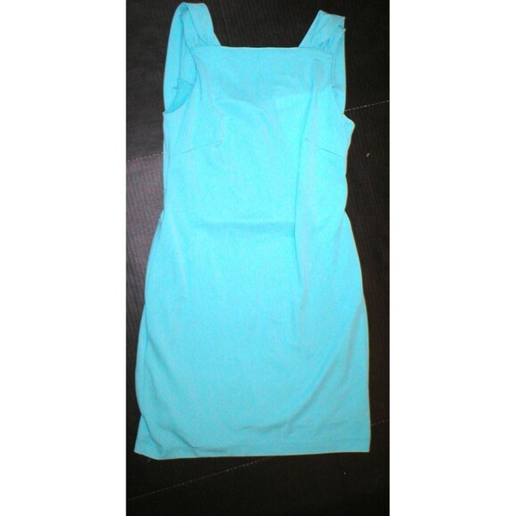 New Ann Taylor Dress Matte Jersey Aqua Light Blue Womens 0 Back Drape Sleeveless - Picture 4 of 9